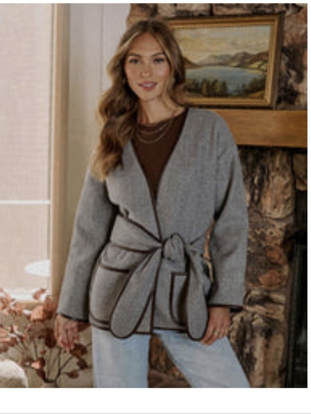 VICI - Chill Bound Contrast Trim Wrap Coat - NEW without Tags
